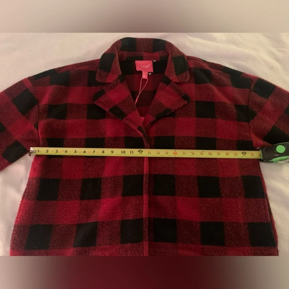 Isaac Mizrahi NWT Red Buffalo Plaid Outdoorsy Cabincore Notch Collar Jacket XL